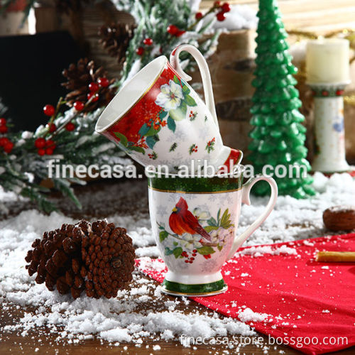 10OZ New Bone China Christmas Design Ceramic Mugs of New Christmas